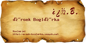 Érsek Boglárka névjegykártya